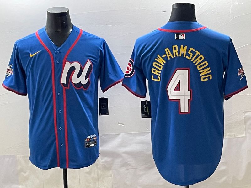 Men 2025 Chicago Cubs #4 Crow-Armstrong Blue All star Blank Blue Nike MLB Jersey style 1->chicago cubs->MLB Jersey